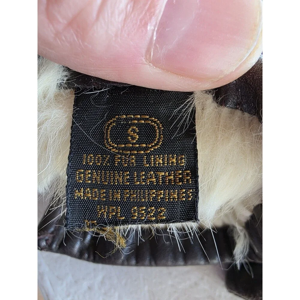 Fownes Leather Gloves Small Brown WPL 9522 Fur Lining Unisex